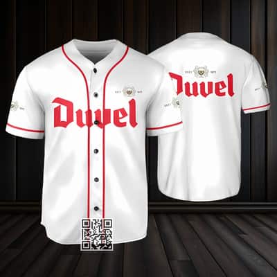 White Duvel Beer Baseball Jersey Beer Lovers Gift White Duvel Beer Baseball Jersey Beer Lovers Gift