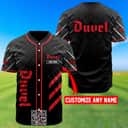 Personalized Black Duvel Beer Baseball Jersey Custom Name Personalized Black Duvel Beer Baseball Jersey Custom Name