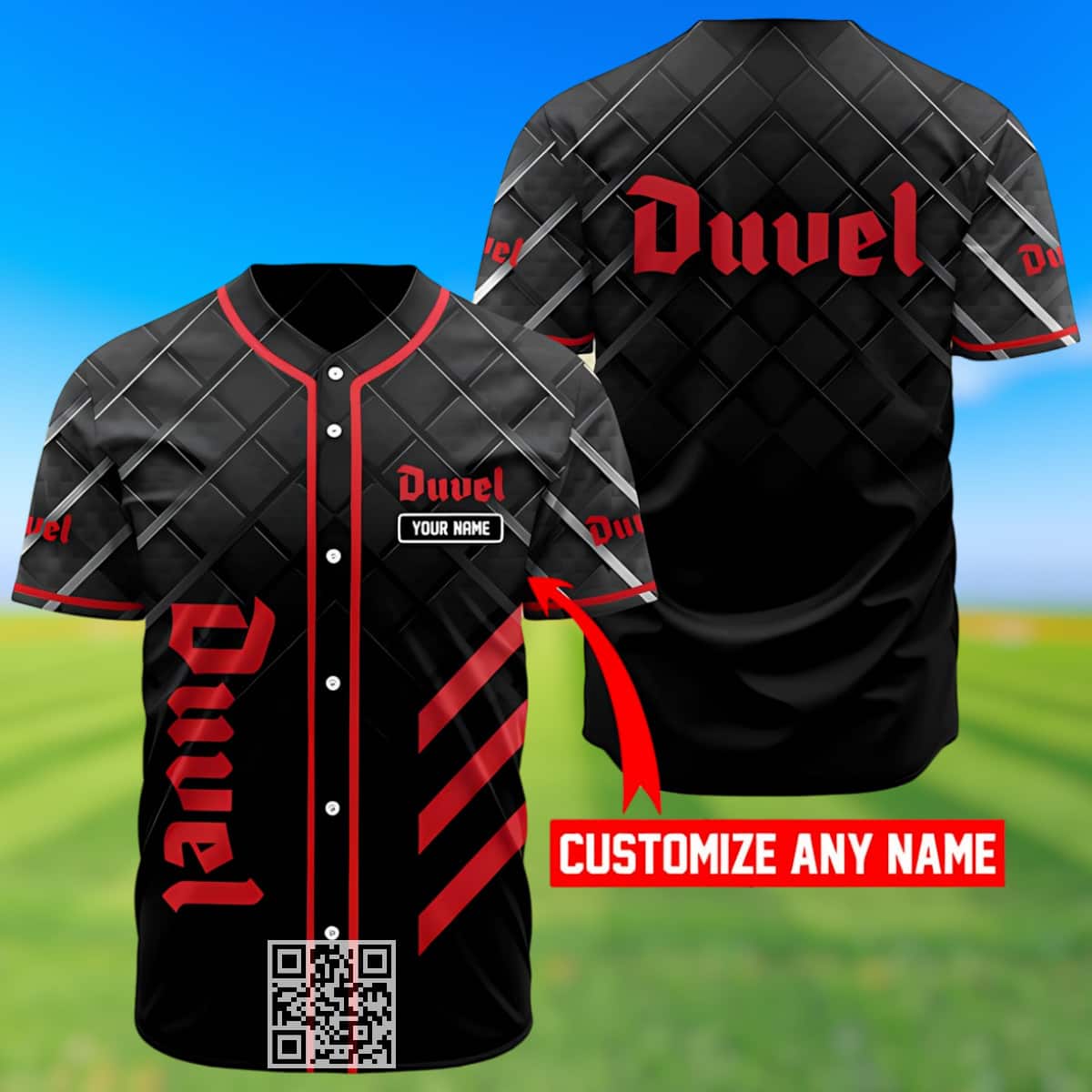 Personalized Black Duvel Beer Baseball Jersey Custom Name Personalized Black Duvel Beer Baseball Jersey Custom Name