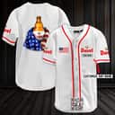 White Duvel Beer Baseball Jersey US Flag Custom Name White Duvel Beer Baseball Jersey US Flag Custom Name