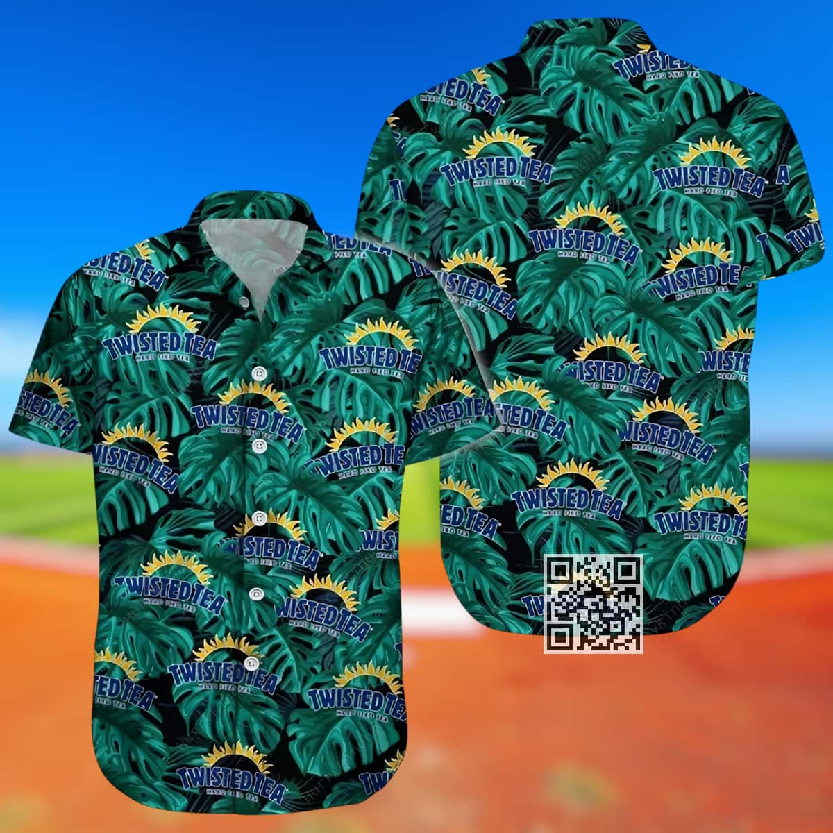 Twisted Tea Hawaiian Shirt Palm Leaves Pattern