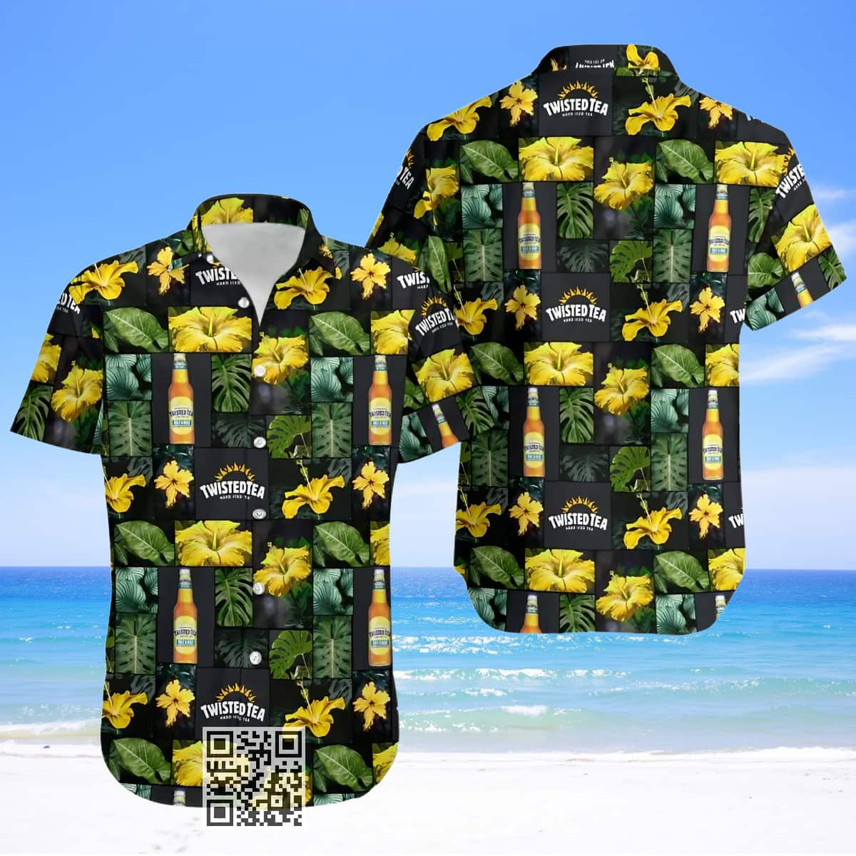 Twisted Tea Hawaiian Shirt Hibiscus Flower And Palm Leaves