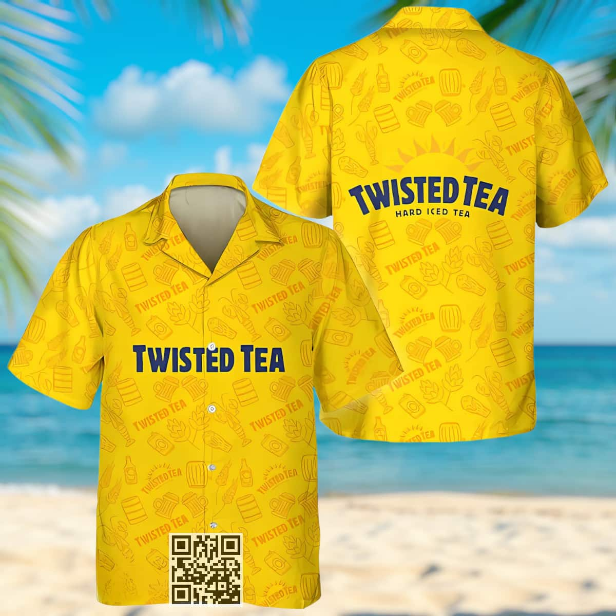 Twisted Tea Hawaiian Shirt Hard Iced Tea Doodle Art