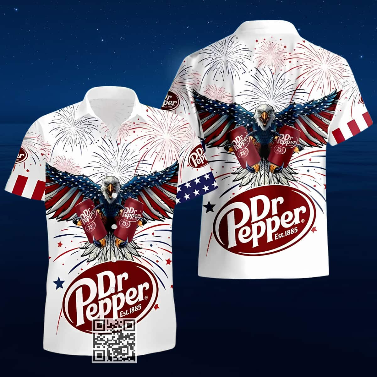 Aloha Dr Pepper Beer Hawaiian Shirt Independence Day US Flag Eagle