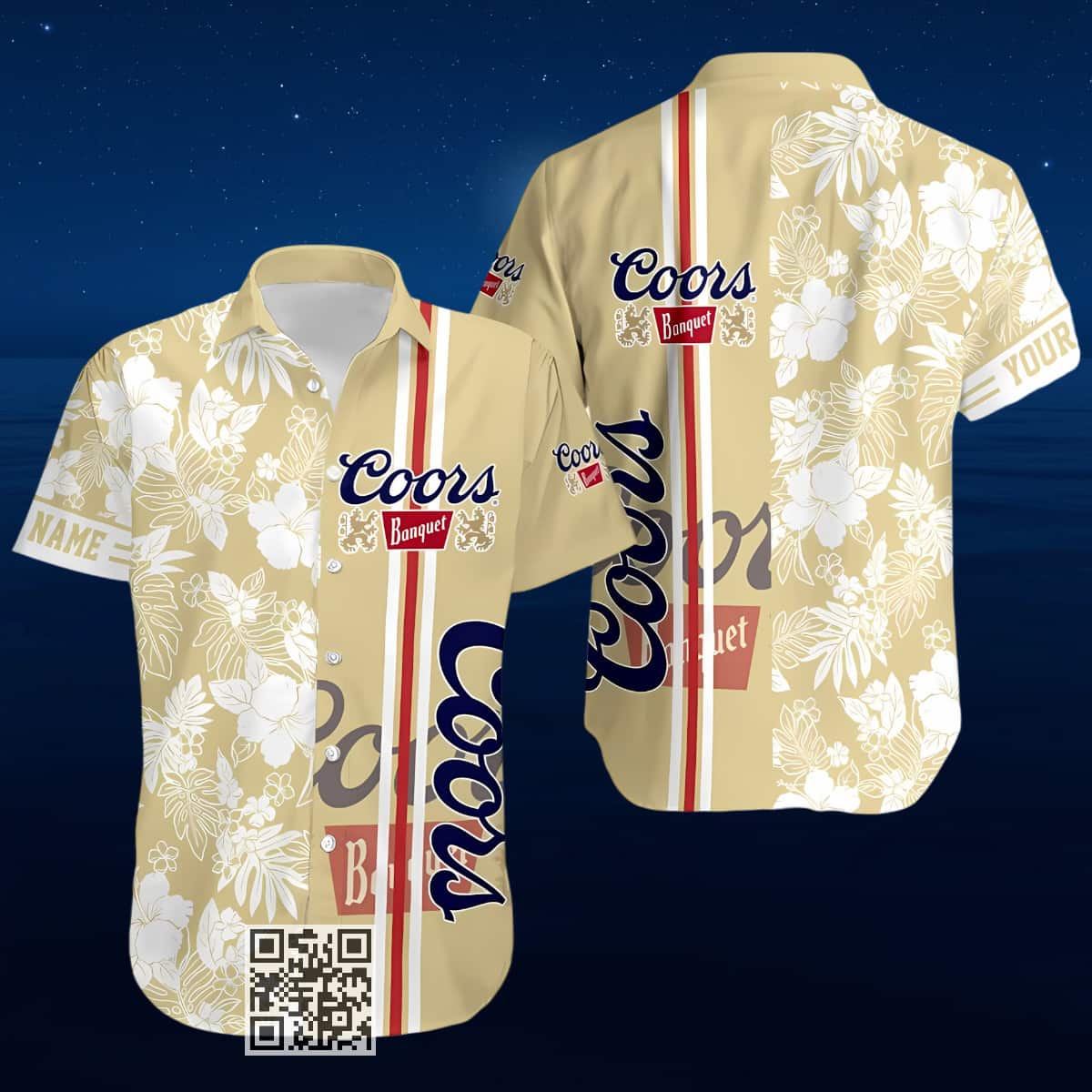 Aloha Coors Banquet Hawaiian Shirt Tropical Flower Custom Name
