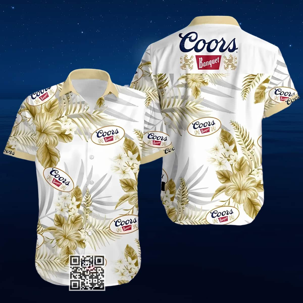 Aloha Coors Banquet Hawaiian Shirt Tropical Flower