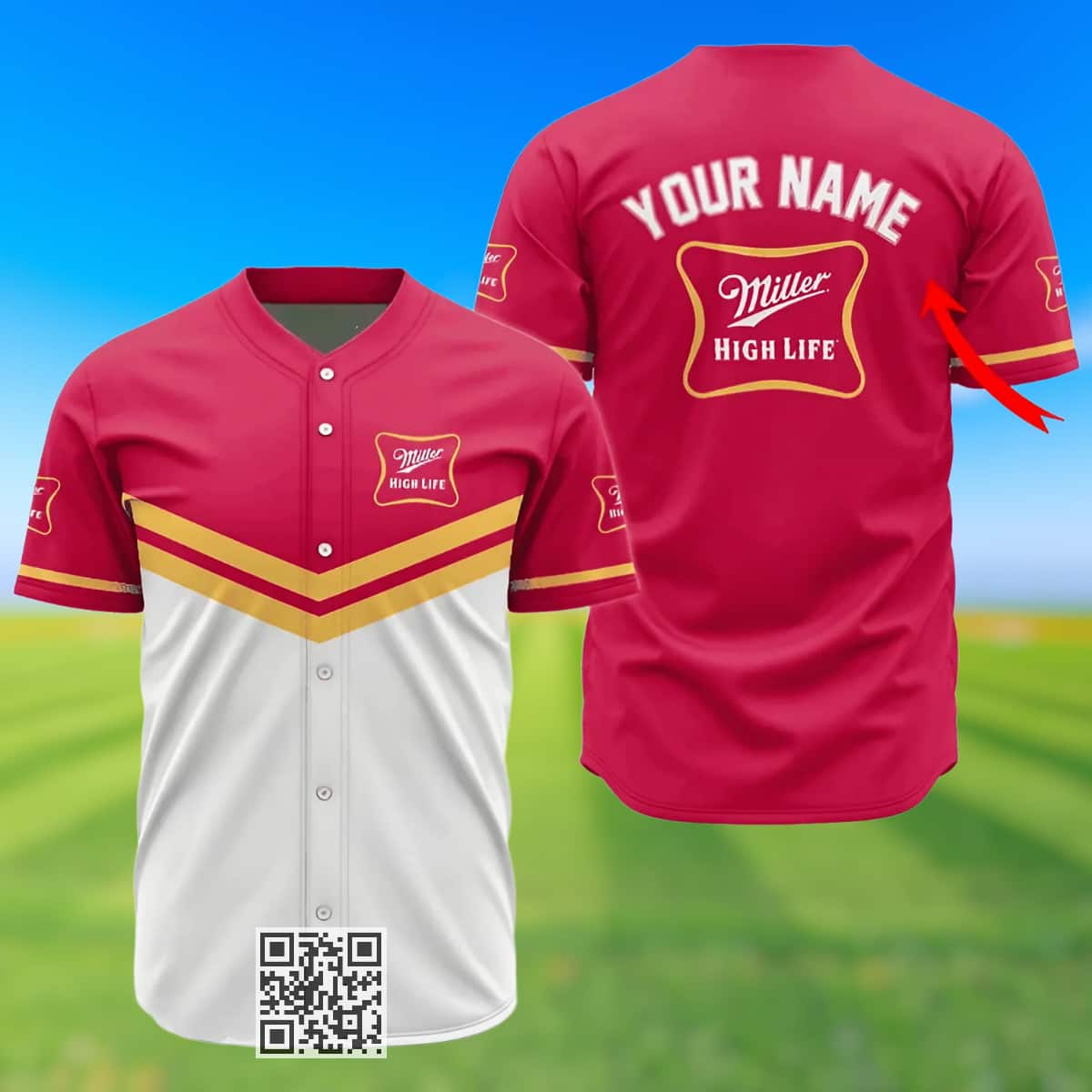 Personalized Miller High Life Beer Baseball Jersey Custom Name Personalized Miller High Life Beer Baseball Jersey Custom Name