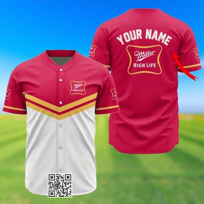 Personalized Miller High Life Beer Baseball Jersey Custom Name