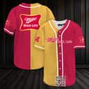 Miller High Life Beer Baseball Jersey Yellow And Maroon Split
