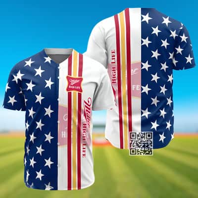 Miller High Life Beer Baseball Jersey US Flag