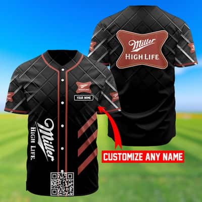 Personalized Black Miller High Life Beer Baseball Jersey Custom Name