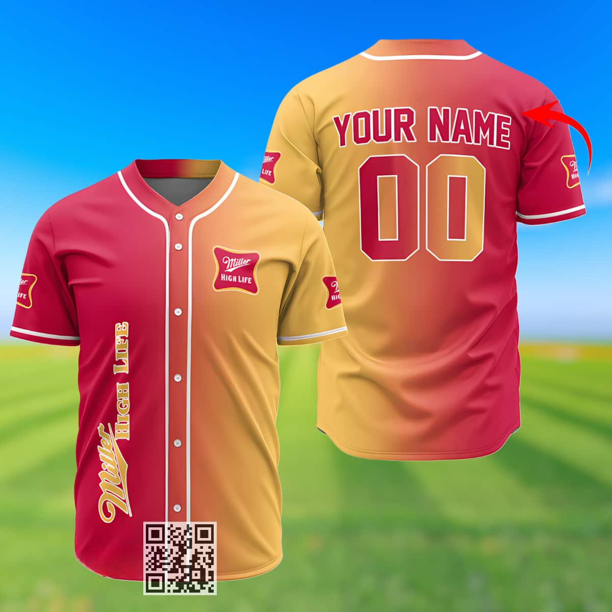 Personalized Miller High Life Baseball Jersey Custom Name & Number Personalized Miller High Life Baseball Jersey Custom Name & Number