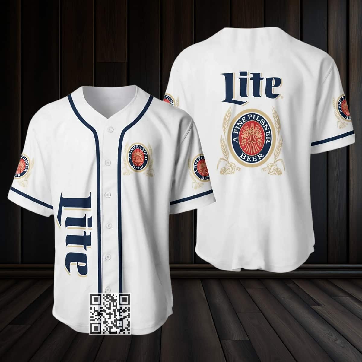 Miller Lite Beer Baseball Jersey A Fine Pilsner Miller Lite Beer Baseball Jersey A Fine Pilsner