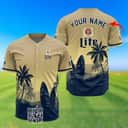 Personalized Miller Lite Baseball Jersey Palm Tree Surfboard Custom Name Personalized Miller Lite Baseball Jersey Palm Tree Surfboard Custom Name