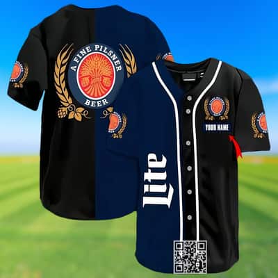 Miller Lite Beer Baseball Jersey A Fine Pilsner Custom Name