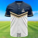 Personalized Blue And White Miller Lite Baseball Jersey Custom Name Personalized Blue And White Miller Lite Baseball Jersey Custom Name