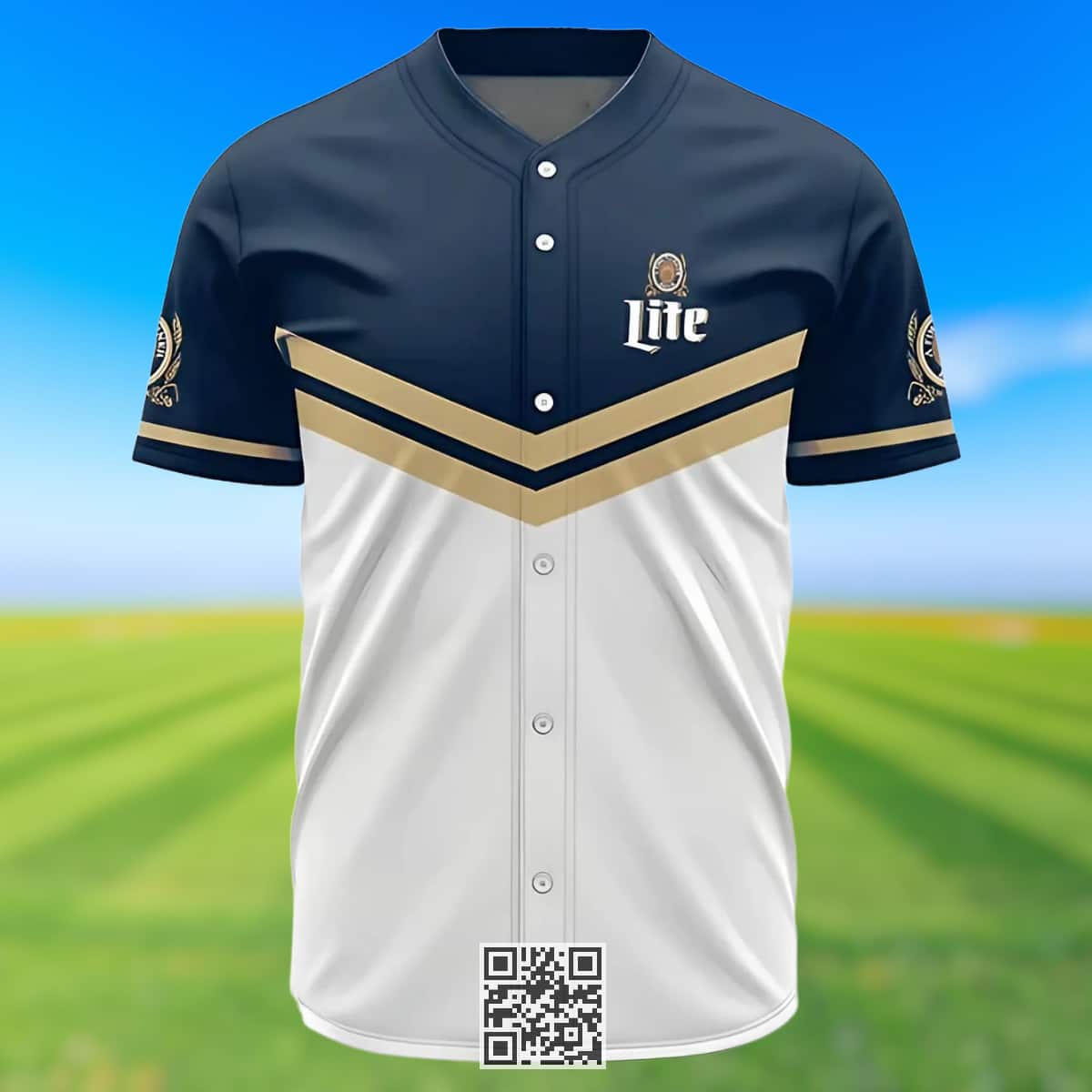 Personalized Blue And White Miller Lite Baseball Jersey Custom Name Personalized Blue And White Miller Lite Baseball Jersey Custom Name