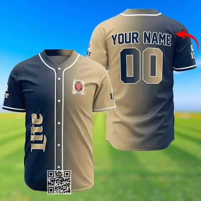 Personalized Gradient Miller Lite Beer Baseball Jersey Custom Name & Number Personalized Gradient Miller Lite Beer Baseball Jersey Custom Name & Number