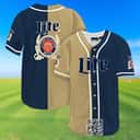 Beige And Navy Blue Split Miller Lite Beer Baseball Jersey Beige And Navy Blue Split Miller Lite Beer Baseball Jersey