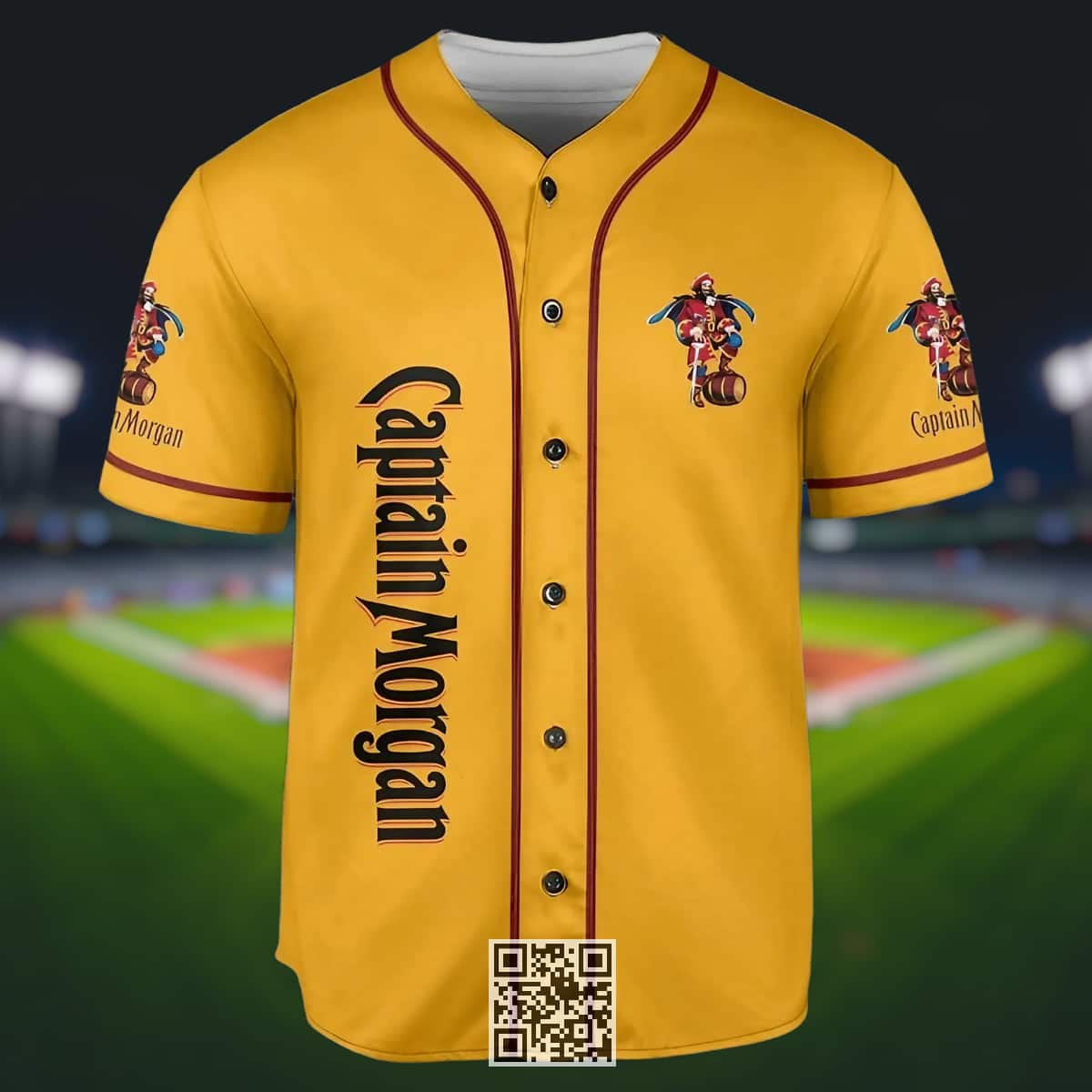 Gold Captain Morgan Rum Baseball Jersey Gold Captain Morgan Rum Baseball Jersey