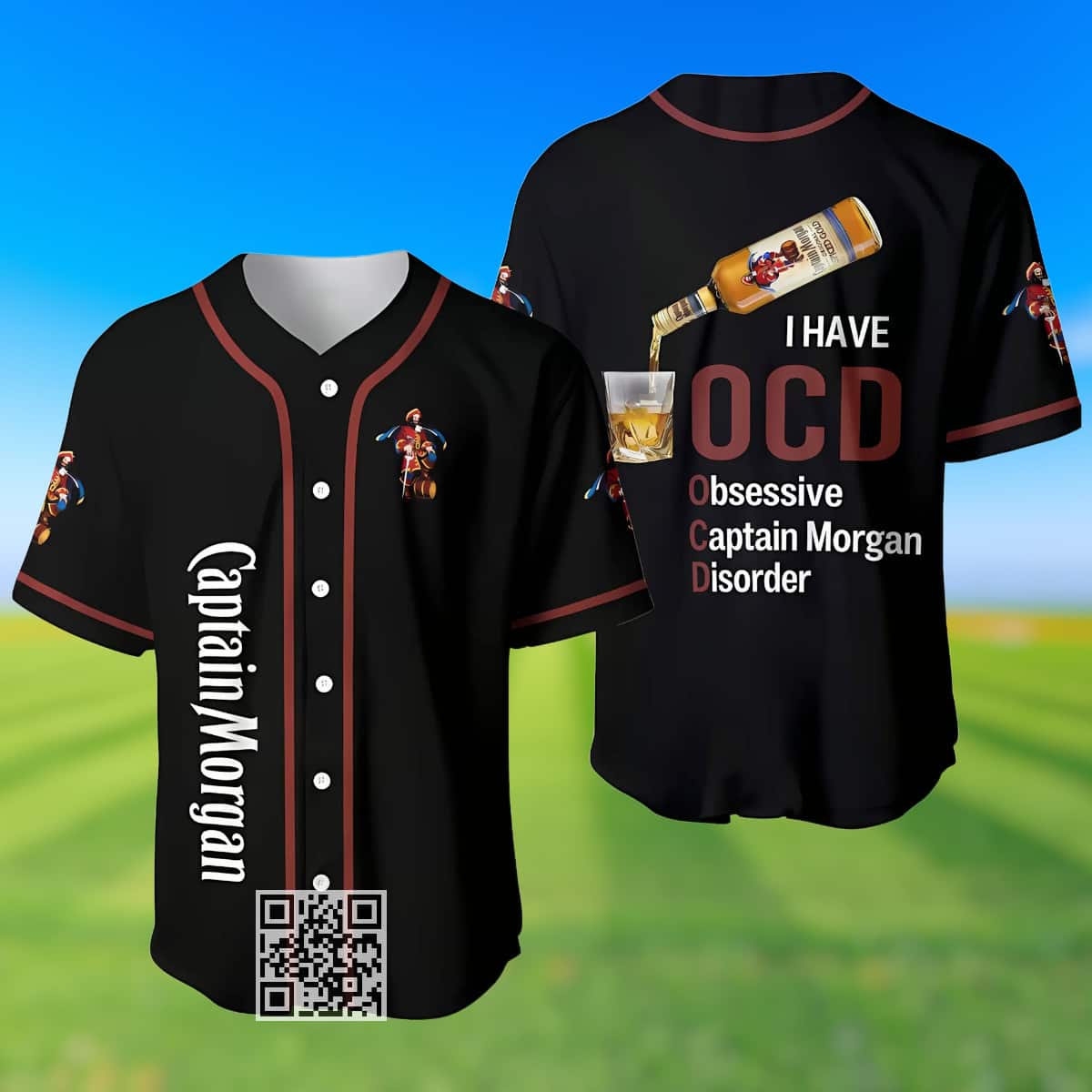 I Have Obsessive Captain Morgan Baseball Jersey I Have Obsessive Captain Morgan Baseball Jersey
