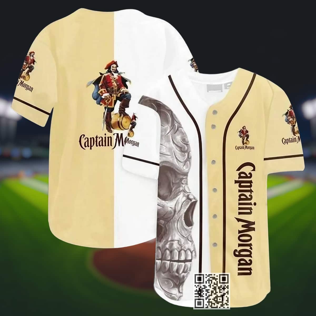 Vintage Skull Captain Morgan Rum Baseball Jersey Vintage Skull Captain Morgan Rum Baseball Jersey