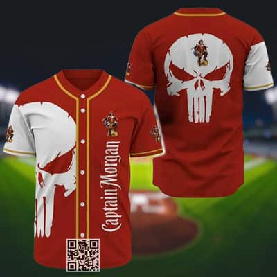 Captain Morgan Baseball Jersey Scratchy White Ghost Skull Captain Morgan Baseball Jersey Scratchy White Ghost Skull