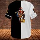 Split Black and White Captain Morgan Baseball Jersey Custom Name Split Black and White Captain Morgan Baseball Jersey Custom Name
