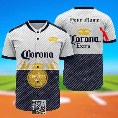 Personalized Corona Extra Beer Baseball Jersey La Cerveza Mas Fina Custom Name