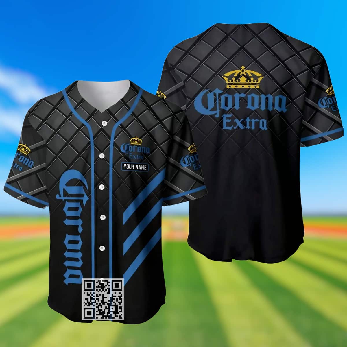 Black Corona Extra Baseball Jersey Custom Name Black Corona Extra Baseball Jersey Custom Name