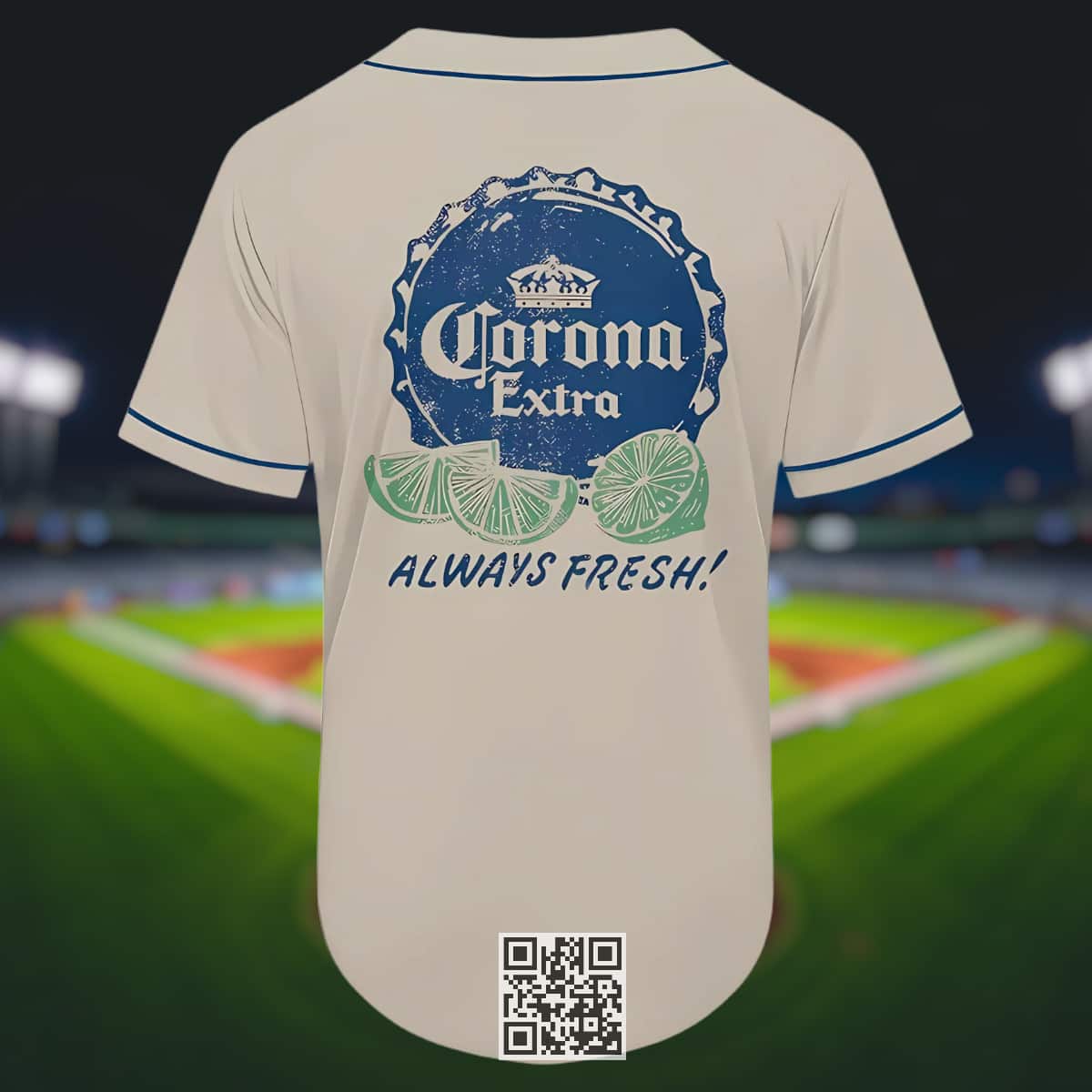 Corona Extra Beer Always Fresh Baseball Jersey Corona Extra Beer Always Fresh Baseball Jersey