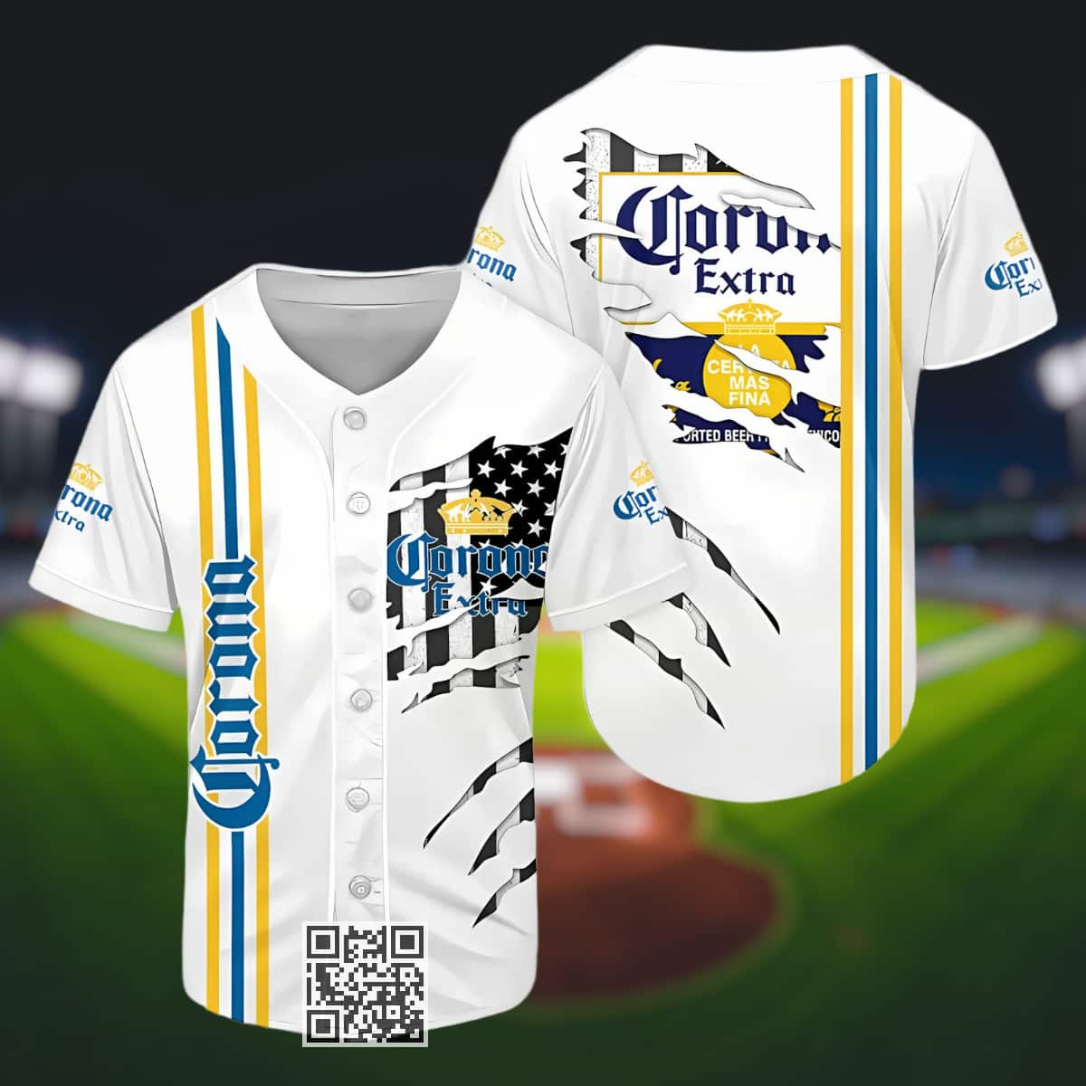 Corona Extra Beer Baseball Jersey Claw Scratches