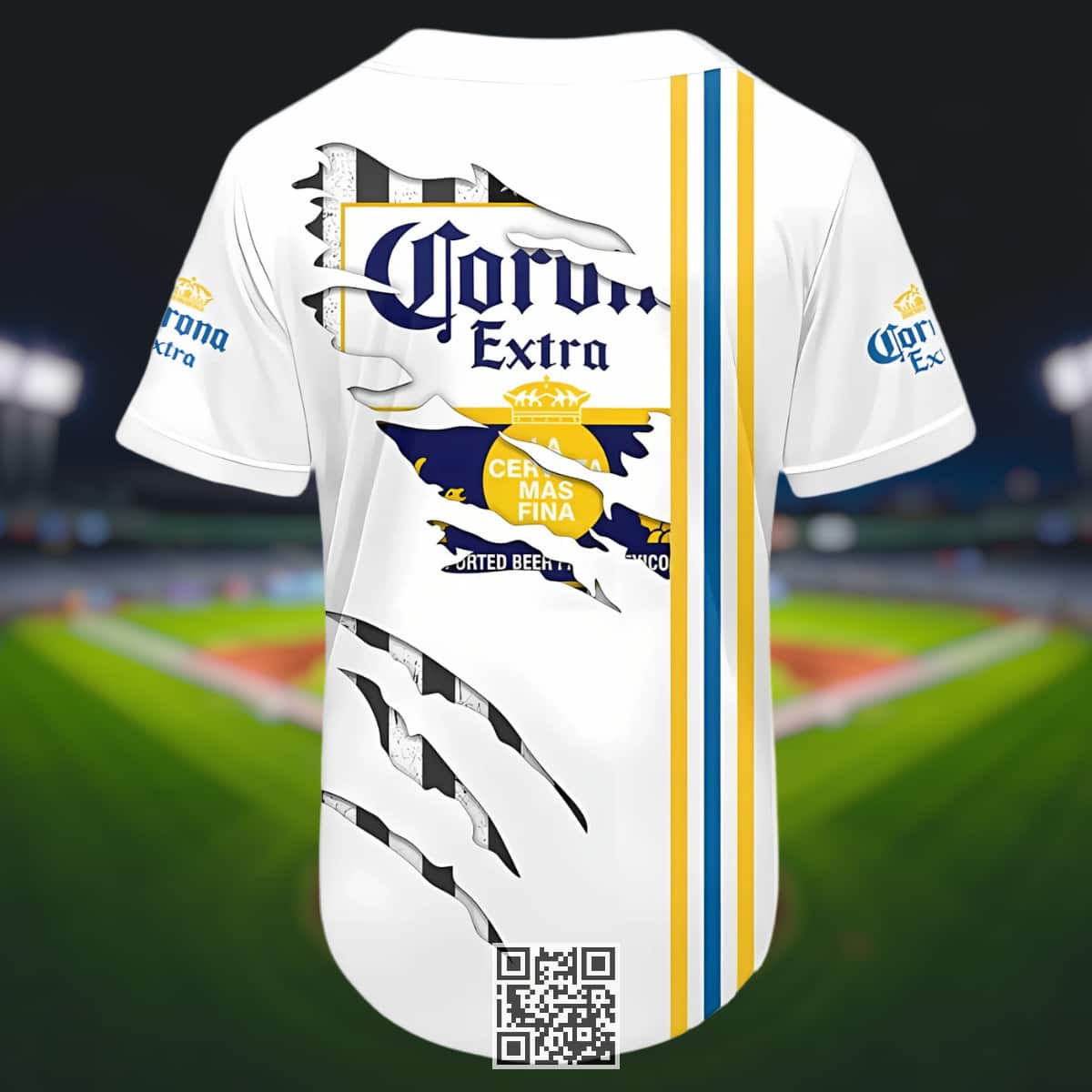 Corona Extra Beer Baseball Jersey Claw Scratches Corona Extra Beer Baseball Jersey Claw Scratches