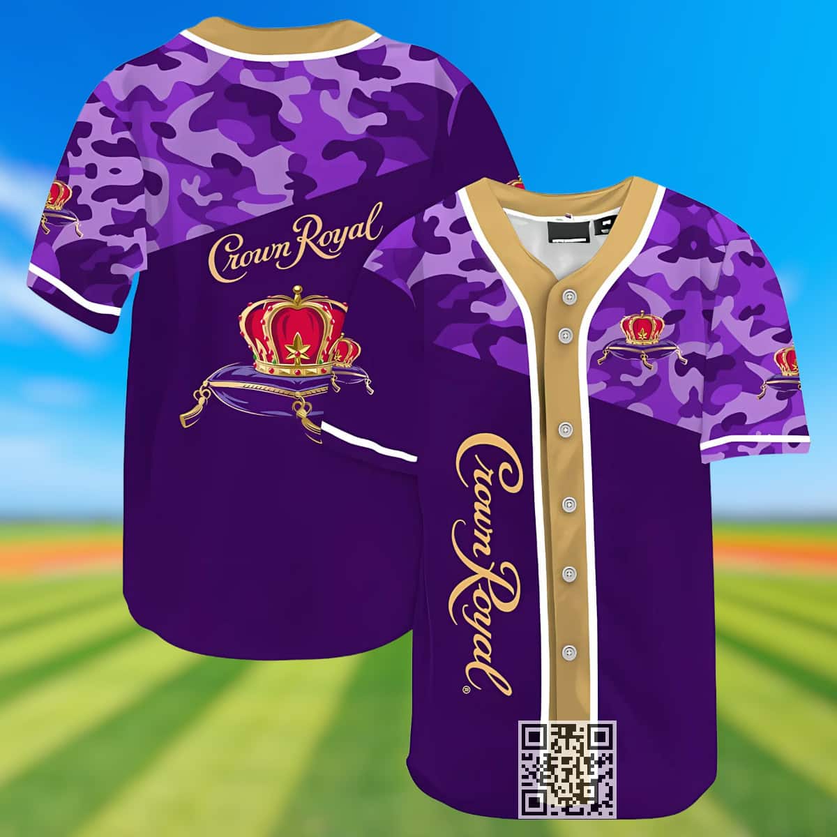 Crown Royal Whisky Baseball Jersey Camouflage Pattern Crown Royal Whisky Baseball Jersey Camouflage Pattern