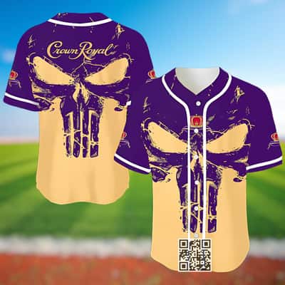 Retro Skull Crown Royal Baseball Jersey Whisky Lovers Gift