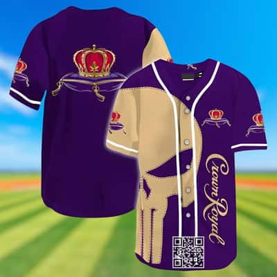 Skull Crown Royal Baseball Jersey Gift For Whisky Lovers Skull Crown Royal Baseball Jersey Gift For Whisky Lovers