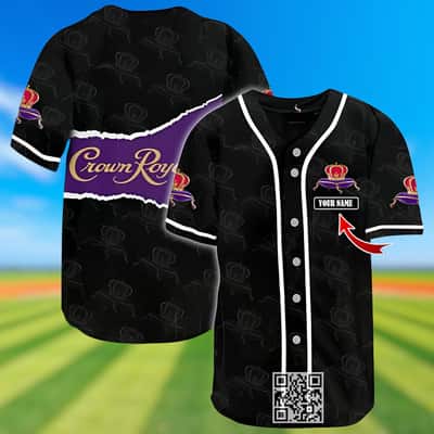 Personalized Black Crown Royal Baseball Jersey Custom Name