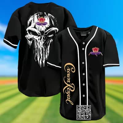 Horror Skull Crown Royal Whisky Baseball Jersey