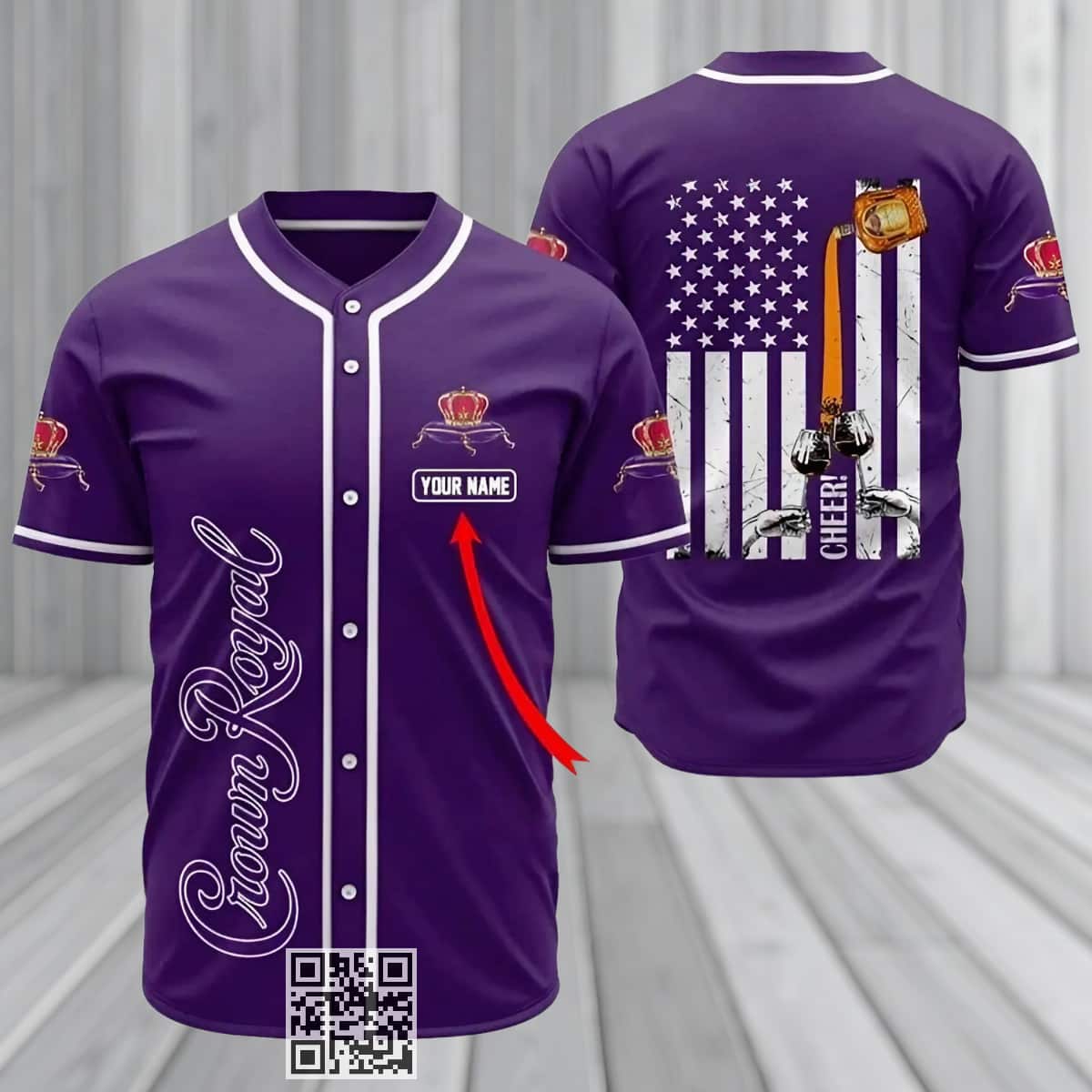 Personalized Cheer Crown Royal Baseball Jersey Custom Name Personalized Cheer Crown Royal Baseball Jersey Custom Name