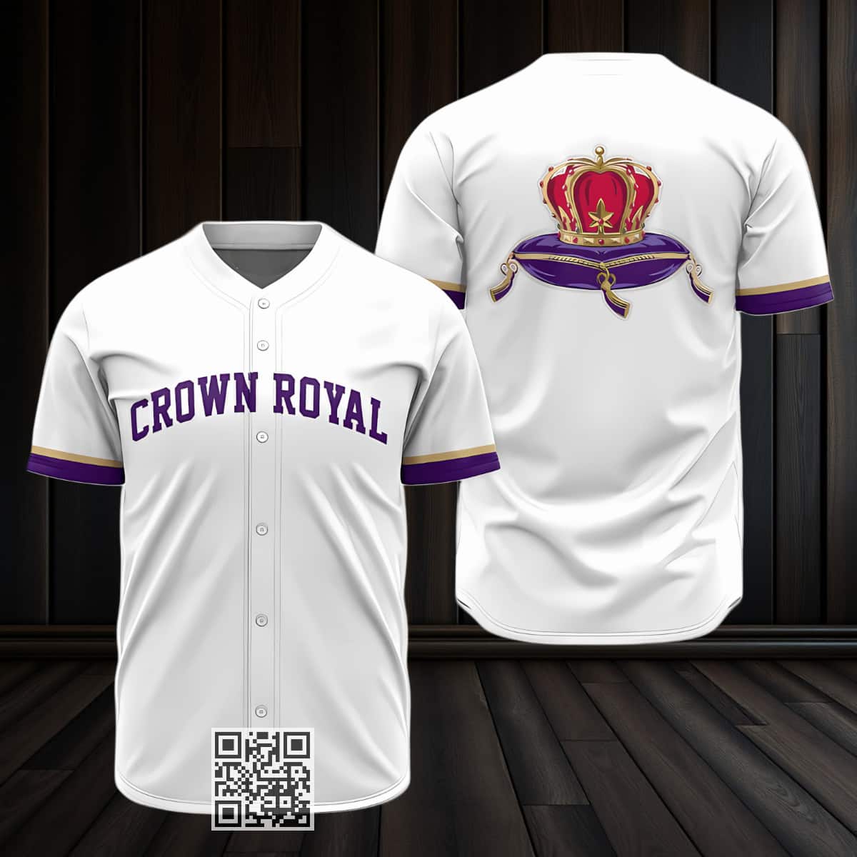 White Crown Royal Whisky Baseball Jersey White Crown Royal Whisky Baseball Jersey