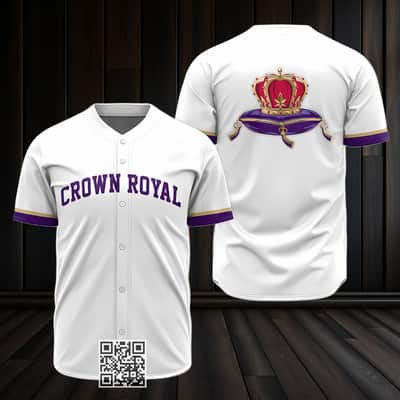 White Crown Royal Whisky Baseball Jersey White Crown Royal Whisky Baseball Jersey