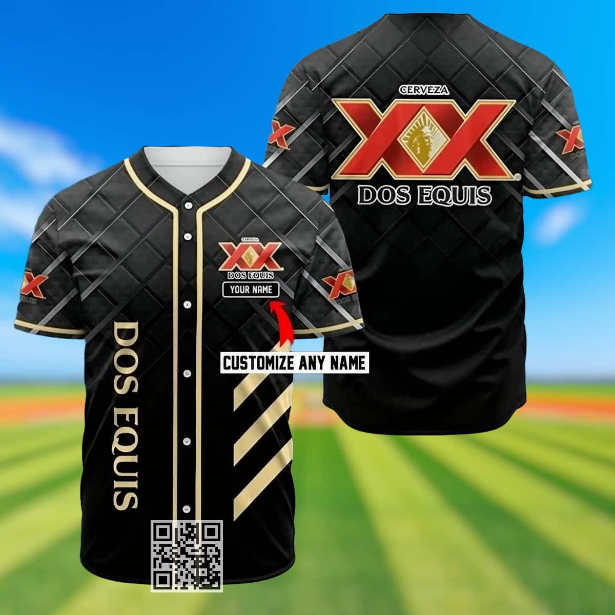 Personalized Dos Equis Beer Baseball Jersey Custom Name