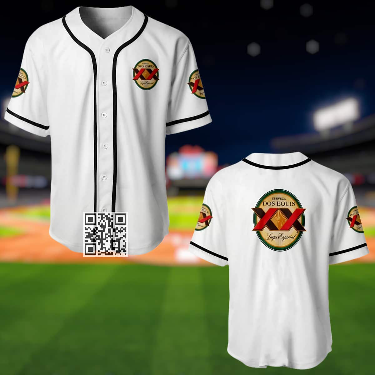 White Dos Equis Lager Especial Baseball Jersey