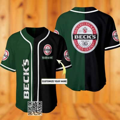 Personalized Beck's Beer Baseball Jersey Custom Name Personalized Beck's Beer Baseball Jersey Custom Name