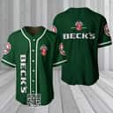 Green Beck's Beer Baseball Jersey Gift For Best Friends