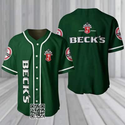 Green Beck's Beer Baseball Jersey Gift For Best Friends