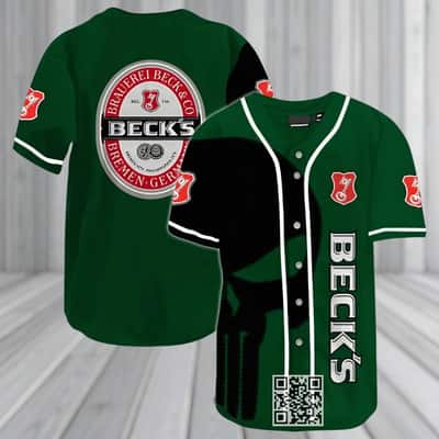 Black Skull Beck's Baseball Jersey Beer Lovers Gift