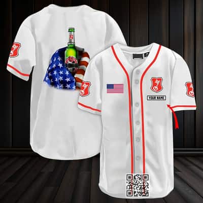 Personalized Beck's Beer Baseball Jersey US Flag Custom Name Personalized Beck's Beer Baseball Jersey US Flag Custom Name