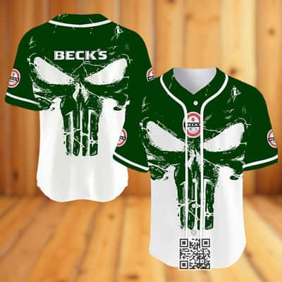 Retro Skull Beck's Beer Baseball Jersey