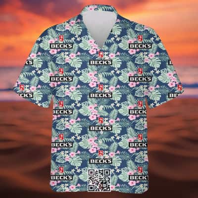 Aloha Beck's Beer Hawaiian Shirt Tropical Pattern